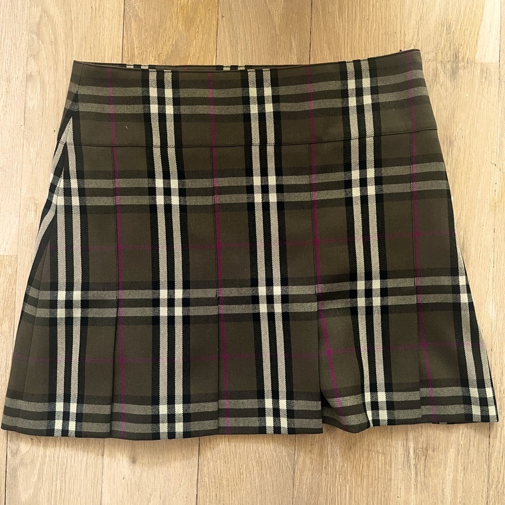 Burberry Plaid Wool Mini Skirt